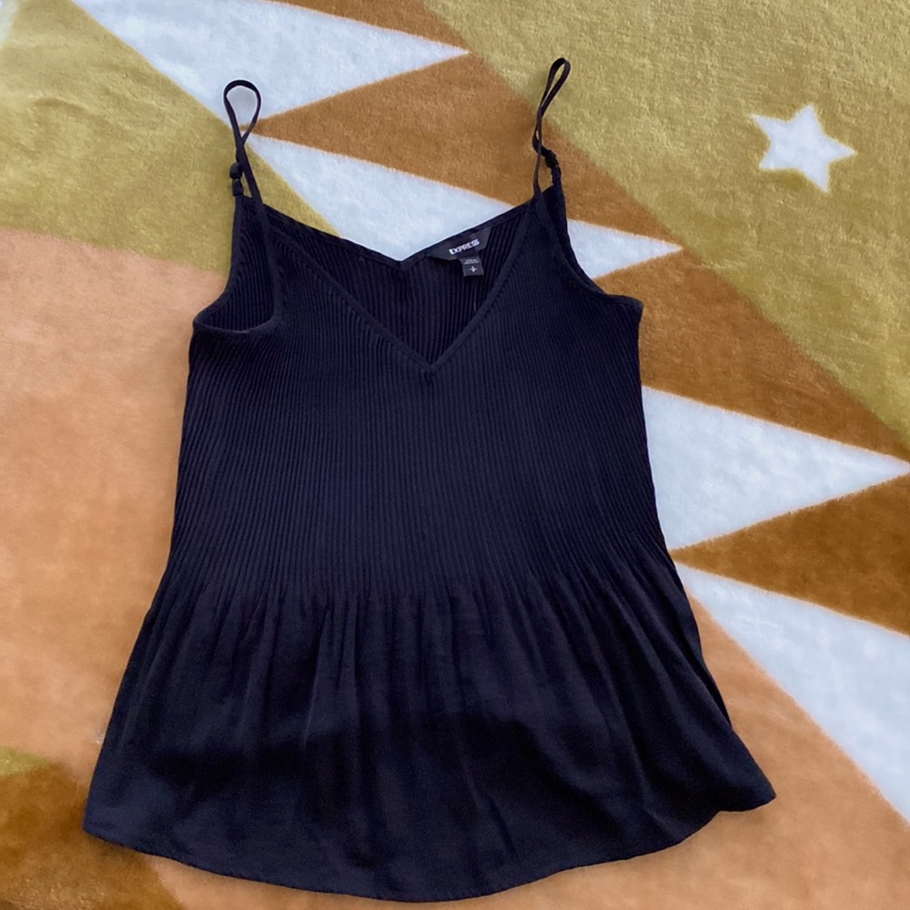Express black pleated tank top